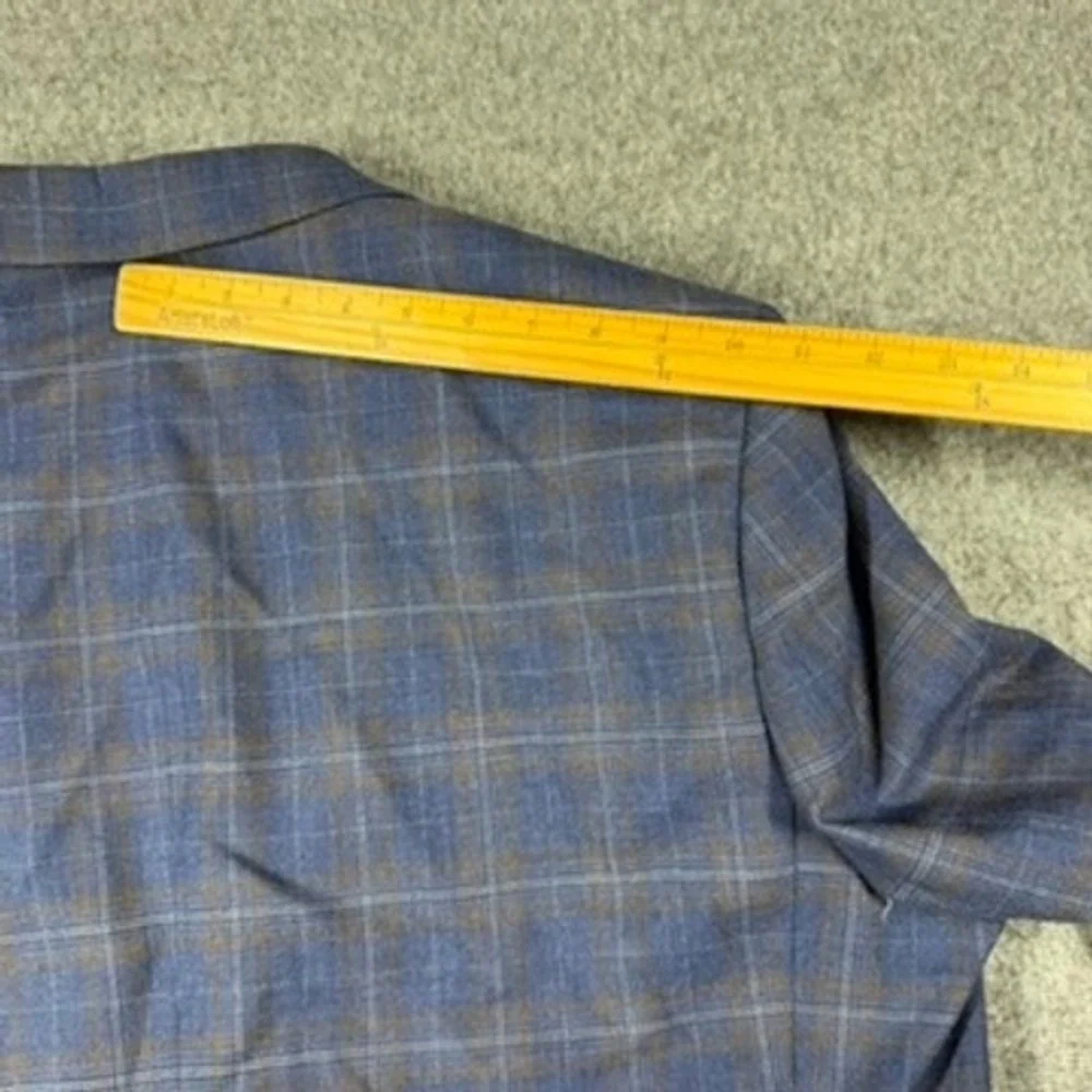 Giles & Jasper Mens Blue Plaid Wool Blend 2 Piece Suit 50L 44W 30L Blazer Pants